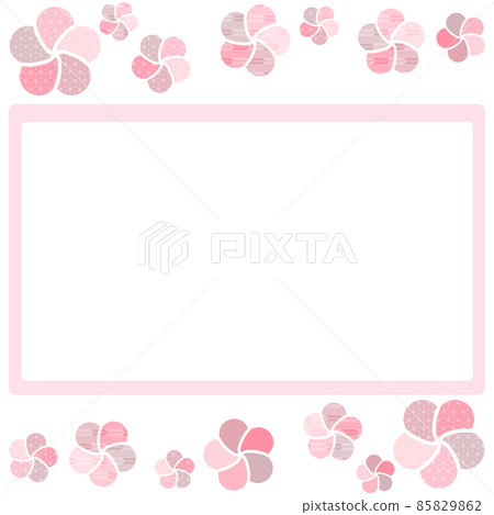 Plum frame illustration material background message card Plum frame illustration material background message card 85829862