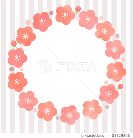 梅花框插畫素材背景留言卡 梅花框插畫素材背景留言卡 85829866