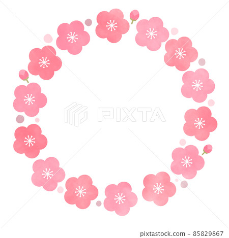梅花框插畫素材背景留言卡 85829867