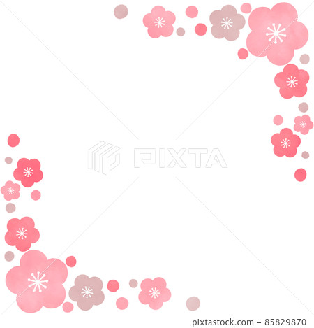 梅花框插畫素材背景留言卡 85829870