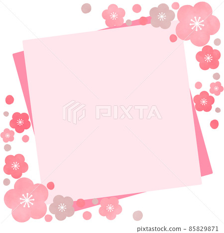 Plum frame illustration material background message card Plum frame illustration material background message card 85829871