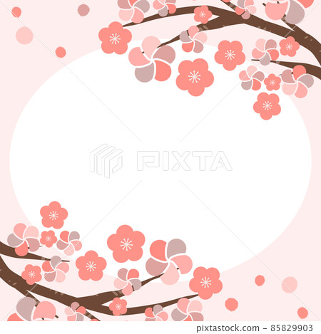 Plum frame illustration material background message card Plum frame illustration material background message card 85829903