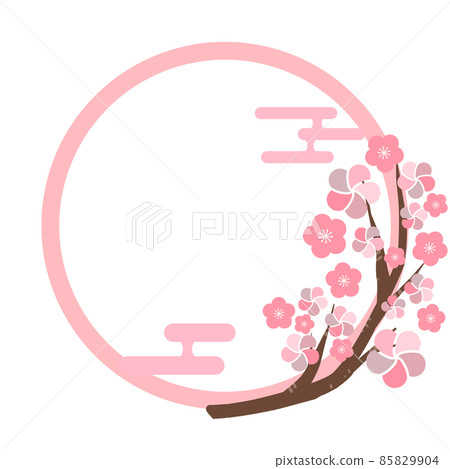 Plum frame illustration material background message card Plum frame illustration material background message card 85829904
