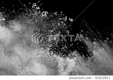 White powder explosion on black background. Colored cloud. Colorful dust explode. Paint Holi. White powder explosion on black background. Colored cloud. Colorful dust explode. Paint Holi. 85829951