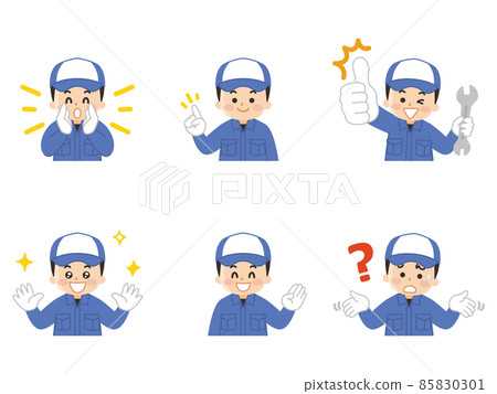 汽車機械師男性姿態 85830301