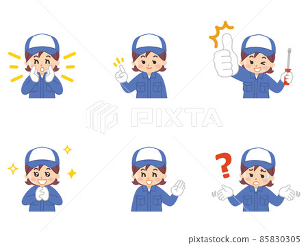 汽車修理工女性姿態 85830305