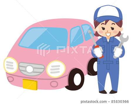 汽車修理工女人和迷你車 85830366