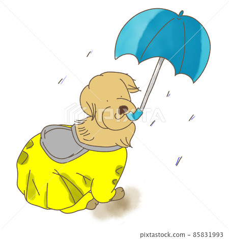 Golden Retriever Umbrella Cartoon Golden Retriever Umbrella Cartoon