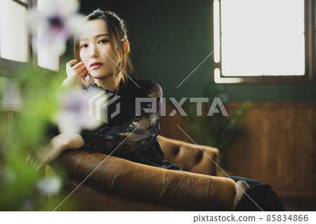 Female in black blouse 85834866