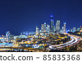 seattle city scape with freeway at night,Washington,usa. seattle city scape with freeway at night,Washington,usa. 85835368