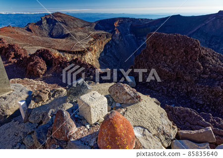 富士健嶺山的三角測量點和火山口視圖 85835640