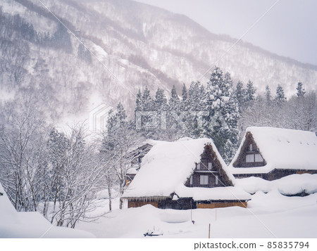 世界遺產相倉合掌造村雪景 85835794