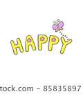 快樂的手寫字符 85835897