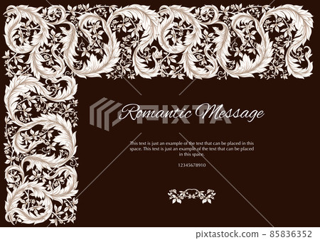 Decorative flowers and leaves in art nouveau style, vintage, old, retro style 85836352
