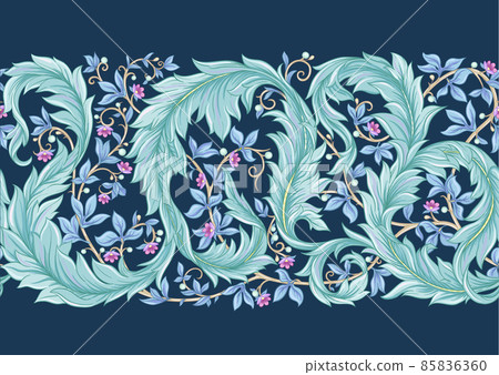 Decorative flowers and leaves in art nouveau style, vintage, old, retro style. Decorative flowers and leaves in art nouveau style, vintage, old, retro style. 85836360