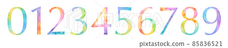 Watercolor illustration of colorful numbers. Watercolor illustration of colorful numbers. 85836521