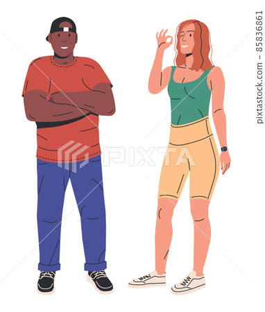 Fitness Couple Isolated on White. Fitness Couple Isolated on White. 85836861
