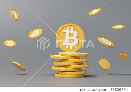 3d render stack of cryptocurrency Bitcoin. Cryptocurrency digital currency concept. 3d render stack of cryptocurrency Bitcoin. Cryptocurrency digital currency concept. 85836864