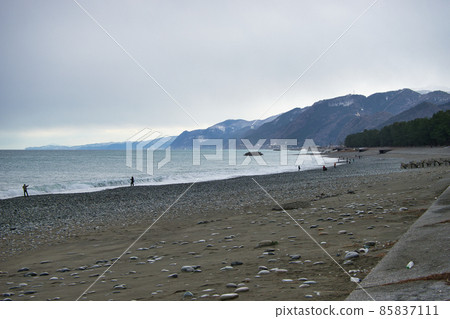 富山縣東部朝日鎮冬玉海岸宮崎海岸 85837111
