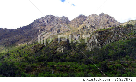 Inca road to Machu Picchu at the foot of the Andes, Peru Inca road to Machu Picchu at the foot of the Andes, Peru 85837972