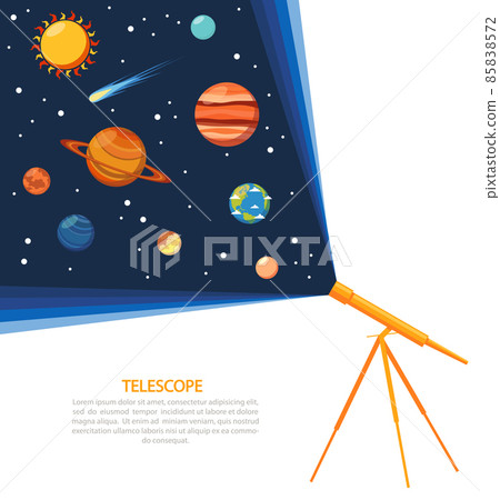 Telescope solar system concept poster Telescope solar system concept poster 85838572