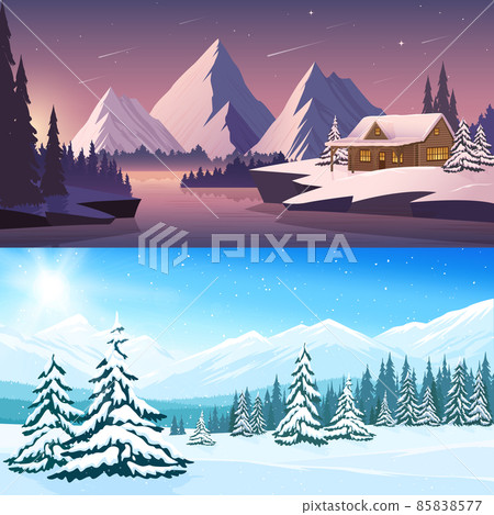 Winter Landscape Horizontal Banners 85838577