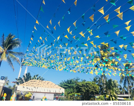 藍藍的天空和國旗 85838618