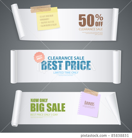 Realistic Scroll Paper Banners 85838831