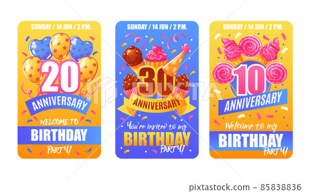 Birthday Anniversary Cards Banners 85838836