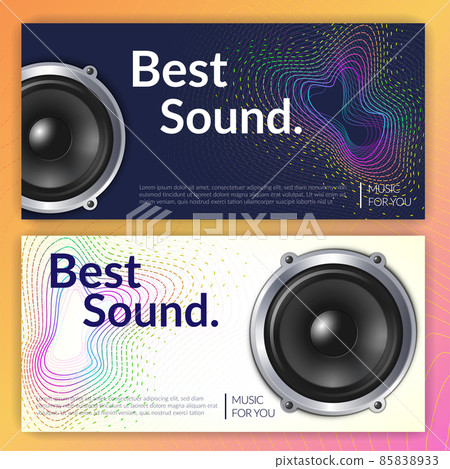 Realistic Audio System Banners 85838933