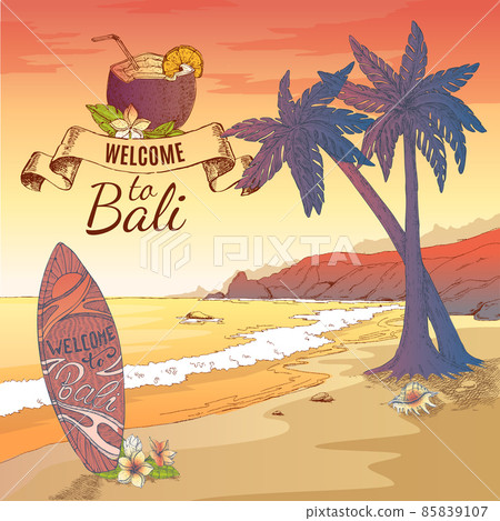 Welcome To Bali Background 85839107