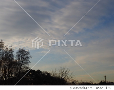 Evening landscape in winter 85839180