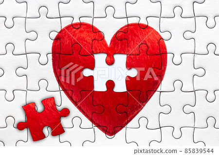 last piece to complete heart jigsaw puzzles for full fill love together concept 85839544