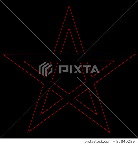 Pentagram blood red runic spell circle. Satanic sign, Magic casting ring. Pentalpha, Pentangle, illustration Pentagram blood red runic spell circle. Satanic sign, Magic casting ring. Pentalpha, Pentangle, illustration 85840289