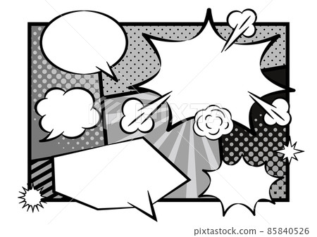 American comic pop balloon monochrome 85840526