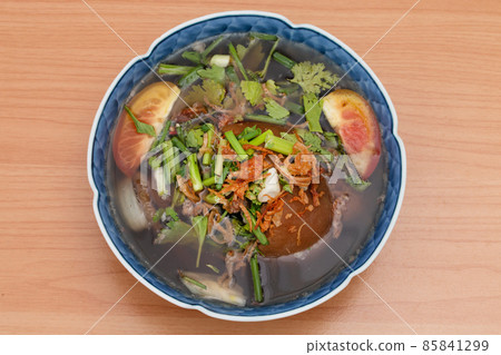 Oxtail soup, traditional muslim food with ox tail puree with spices 85841299