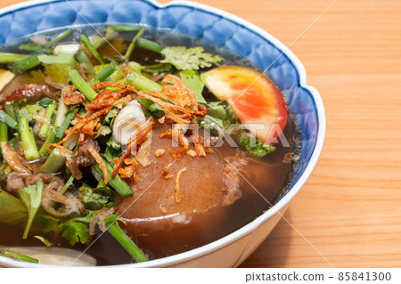 Oxtail soup, traditional muslim food with ox tail puree with spices Oxtail soup, traditional muslim food with ox tail puree with spices 85841300