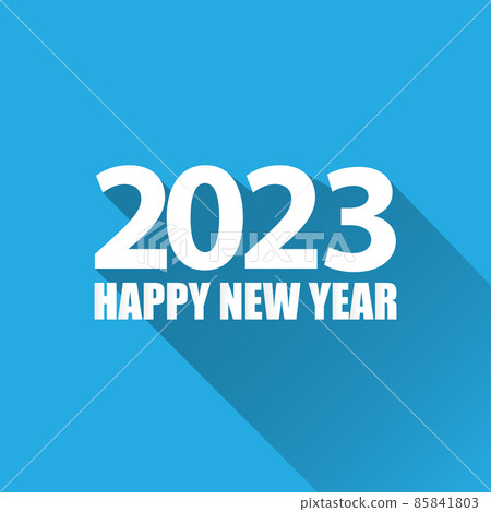 2023 Happy new year creative design background or greeting card with text. Vector 2023 new year numbers isolated on blue background 85841803