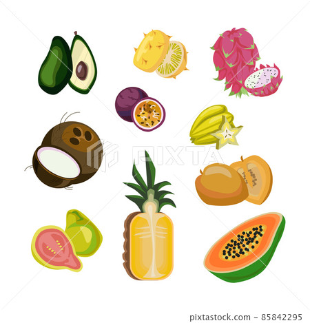 Exotic summer fruits set for vitamin menu Exotic summer fruits set for vitamin menu 85842295