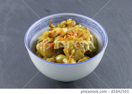 olive pickled in bowl on stone table. olive pickled in bowl on stone table. 85842503