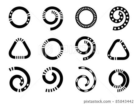 Abstract spiral, circle and triangle elements for design. Abstract spiral, circle and triangle elements for design. 85843442