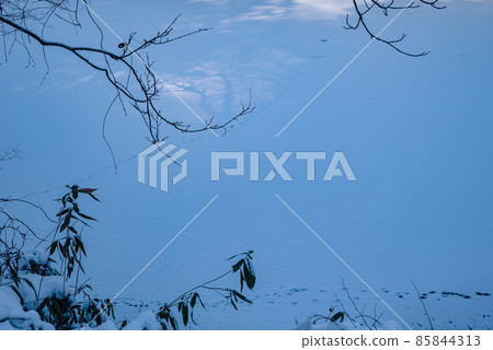 [Light and shadow] Frozen Omi River [Ikusaka-mura, Higashichikuma-gun] 85844313