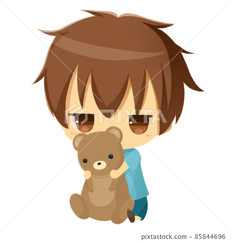 有毛絨玩具的男孩 85844696