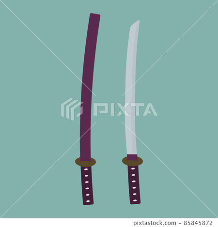 Simple and cute Japanese sword illustration 85845872