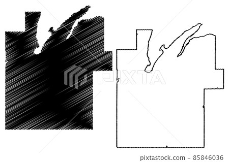 Baraga County, Michigan (U.S. county, United States of America, USA, U.S., US) map vector illustration, scribble sketch Baraga map 85846036