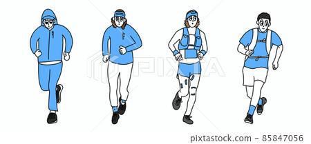 跑步男性越野跑插圖 跑步男性越野跑插圖 85847056