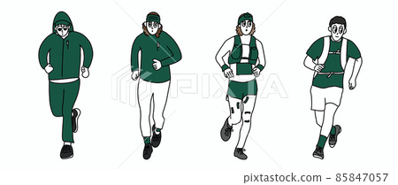 Running male trail running illustration 85847057