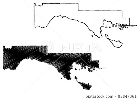 Mackinac County, Michigan (U.S. county, United States of America, USA, U.S., US) map vector illustration, scribble sketch Michilimackinac map Mackinac County, Michigan (U.S. county, United States of America, USA, U.S., US) map vector illustration, scribble sketch Michilimackinac map 85847361