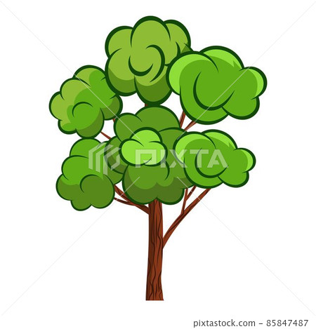 Vector trendy Cartoon tree for Park, Forest and others landscape scene. Cartoon tree vector props illustration decor and animation scene. 85847487