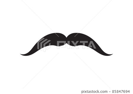 Moustache vector icon. Black retro style mustache. Shave barber vintage man face Moustache vector icon. Black retro style mustache. Shave barber vintage man face 85847694